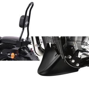 Set: Sissy Bar CSL Fix für Harley Sportster 1200 Iron 18-20 mit Gepäckträger schwarz Craftride + Bugspoiler Harley Sportster 1200 Iron 18-20 Craftride schwarz_1