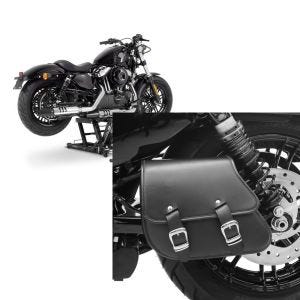 Set: Hebebühne Harley Davidson Sportster Forty-Eight 48 ConStands Mid-Lift L in schwarz + Schwingentasche + Halter für Harley Sportster Forty-Eight 48 10-20 Craftride_1
