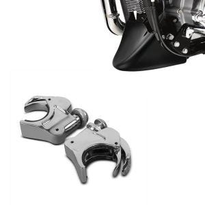 Sett: Frontrutebraketter 49mm egnet for Harley Davidson Sportster Forty-Eight 48 Special 18-20 Frontruter krom Craftride + frontspoiler egnet for Harley Davidson Sportster Forty-Eight 48 Special 18-20 Craftride svart