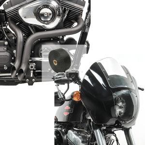 Set: Set SA2 Auspuff Dragpipe und Hitzeschutzband für Harley Sportster 1200 Custom 96-20 Craftride + Lampenmaske für Harley Sportster 1200 Custom / Iron Lichtmaske Craftride Q1 klar_1
