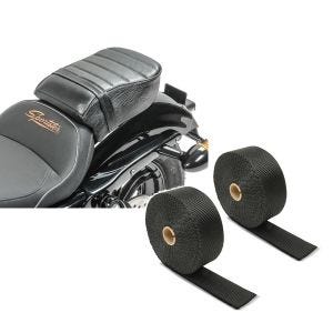 Set: Sozius Sitz mit Polsterung für Harley Sportster Forty-Eight 48/ 883 Iron Craftride + Auspuffband BK15 für Harley Davidson Sportster Forty-Eight 48 / Special Hitzeschutzband Craftride_1