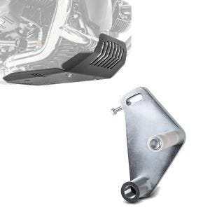 Set: Motorschutz für BMW R NineT Urban G/S 17-21 Motoguard Aluminium Bugspoiler Unterbodenschutz schwarz + Adapterplatte für ConStands Power BMW R NineT Urban G/S 17-21_1