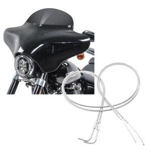 Set: Batwing Verkleidung BD8 für Harley Davidson Road King / Classic Craftride + Gaszug für Harley Road King 96-07 Edelstahl/Nylon 130cm Craftride_1