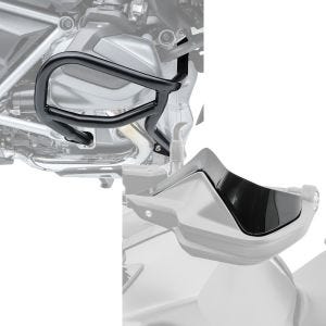Sett: Crash bar egnet for BMW R 1250 GS 19-23 Motoguard L2 crash bar + håndbeskytter forlengelse egnet for BMW R 1250 GS 19-23 svart