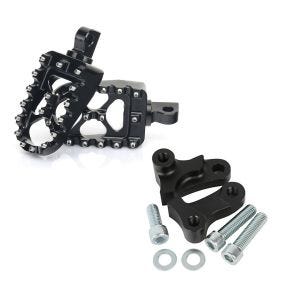 Set: Fussrasten für Harley Davidson Dyna Fat Bob / Street Bob Craftride FP20 Alu schwarz + Tieferlegungskit 1,75" Zoll für Harley Dyna 06-17 Tieferlegung Craftride_1