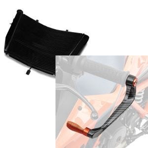 Set: Wasserkühler für Suzuki GSX-R 750 06-17 Radiator Kühler + Hebelschützer für Suzuki GSX-R 750 / 600 X6 orange_1