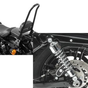 Set: Sissybar Harley Sportster 1200 Iron 18-20 Craftride Fast Rider-XL inkl. Gepäckträger schwarz + Stoßdämpfer 10,5 Zoll Harley Sportster 1200 Iron 18-20 Federbeine von Craftride chrom_1