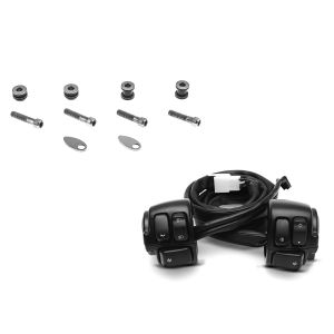 Set: Docking Kit für Harley Davidson Dyna Super Glide Custom 06-15 4-Punkt Anbausatz von Craftride + Lenkerschalter für Harley Davidson Dyna Super Glide Custom 05-11 Lenkerarmatur schwarz Craftride_1
