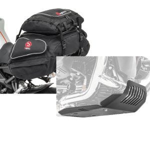 Set: Hecktaschen Set BMW R NineT Urban G / S Bagtecs X50 und X52 + Motorschutz für BMW R NineT Urban G/S 17-21 Motoguard Aluminium Bugspoiler Unterbodenschutz schwarz_1