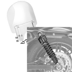 Set: Windschild für Harley-Davidson Sportster 883 88-10 Craftride + Stoßdämpfer 11,9 Zoll Harley Davidson Sportster 883 86-10 Craftride schwarz_1
