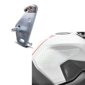 Set: Adapterplatte für ConStands Power Aprilia Tuono V4 1100 Factory 15-21 + Seiten Tankpad Grip Pad L für Aprilia Tuono V4 1100 RR / Factory_1