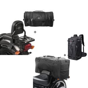 Set: Sissybar XS3 + Hecktasche RB1 für Honda Rebel 500 17-21 mit Gepäckträger Craftride + Hecktasche + Rucksack SK4 für Honda Rebel 500 Craftride_1