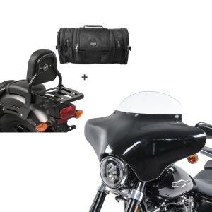 Set: Sissybar XS3 + Hecktasche RB1 für Kawasaki VN 900 Classic / Custom 06-16 mit Gepäckträger Craftride + Batwing Verkleidung BW8 für Kawasaki VN 900 Classic / Custom Craftride_1