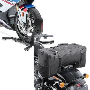 Set: Motorradständer Harley Fat Boy Motorradwippe ConStands Easy-Evo + Hecktasche für Harley Fat Boy / 114 SQ1 Craftride 52l schwarz_1