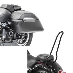 Set: Seitenkoffer Set Harley Fat Boy Special / Lo Craftride K3 33Ltr in schwarz + Sissybar für Harley Davidson Fat Boy Special/ Lo 10-17 Tampa schwarz Craftride_1