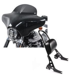 Set: Batwing Verkleidung BD8 für Harley Davidson Street 750 / 500 Craftride + Sissybar Harley Street 750 / 500 15-20 Craftride Fast Rider-M schwarz_1