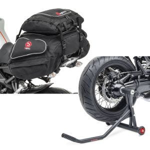 Set: Hecktaschen Set BMW R NineT Urban G / S Bagtecs X50 und X52 + Einarmständer BMW R NineT Urban G / S 17-21 Montageständer ConStands Single-Racing schwarz matt_1