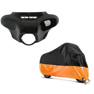 Set: Batwing Verkleidung für Harley Davidson Electra Glide Ultra Limited 14-21 Craftride + Abdeckplane Harley Electra Glide Ultra Classic / Limited Craftride XXXXL in schwarz-orange_1