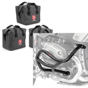 Set: Innentaschen für Aluminium Koffer + Topcase für BMW R 1200 GS/ Adventure 04-18 BAgtecs + Sturzbügel L für BMW R 1200 GS 04-12 Motoguard Schutzbügel_1