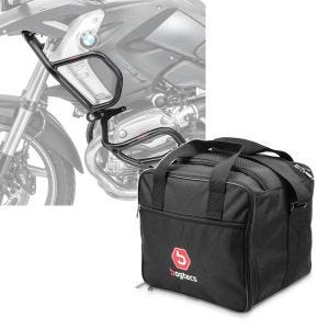 Set: Sturzbügel Set L2 für BMW R 1200 GS 08-12 oben und unten Schutzbügel + Innentasche Aluminium Topcase für BMW R 1250 GS / 1200 GS /Adventure 04-21 Alukoffer Bagtecs MT1_1