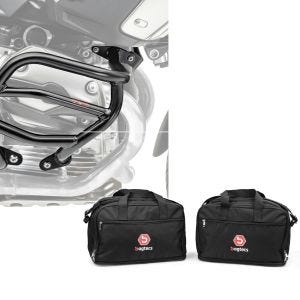Set: Sturzbügel XL für BMW R 1200 GS 04-12 Motoguard Schutzbügel + Alukoffer Innentaschen für BMW R 1250 / 1200 GS / Adventure 04-21 Koffer Taschen Bagtecs MS1_1