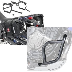 Set: Satteltaschen Set WP8 für Yamaha Tenere 700 19-21 mit Kofferträger Bagtecs + Sturzbügel für Yamaha Tenere 700 19-21 Motoguard Schutzbügel_1