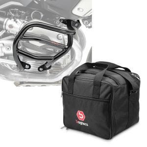 Set: Sturzbügel XL für BMW R 1200 GS 04-12 Motoguard Schutzbügel + Innentasche Aluminium Topcase für BMW R 1250 GS / 1200 GS /Adventure 04-21 Alukoffer Bagtecs MT1_1