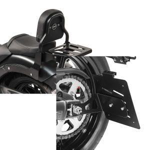 Set: Sissy Bar XS3 für Kawasaki Vulcan S / Café 15-20 mit Gepäckträger schwarz Craftride + Kennzeichenhalter seitlich M für Kawasaki Vulcan S / Café 15-21 schwarz Craftride_1