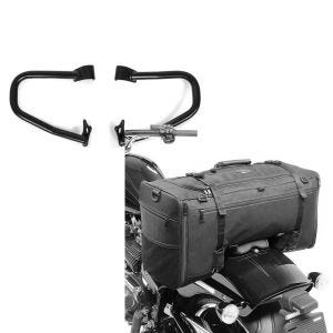 Set: Sturzbügel Indian Scout/ Sixty 15-21 Craftride schwarz + Hecktasche für Indian Scout Bobber / Twenty SQ1 Craftride 52l schwarz_1