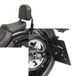 Set: Sissy Bar XS3 für Kawasaki Vulcan S / Café 15-21 schwarz Craftride + Kennzeichenhalter seitlich M für Kawasaki Vulcan S / Café 15-21 schwarz Craftride_1