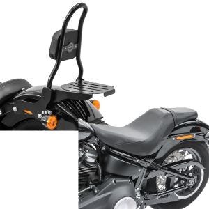 Set: Sissybar Harley Davidson Softail 18-21 Craftride Fast Rider-M inkl. Gepäckträger schwarz + Sitzbank für Harley Softail Street Bob 18-21 Craftride BDL1 Doppelsitzbank_1