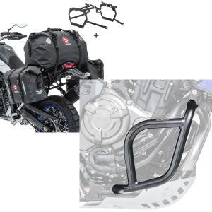 Set: Satteltaschen Set WP8 für Yamaha Tenere 700 19-21 mit Hecktasche und Kofferträger Bagtecs + Sturzbügel für Yamaha Tenere 700 19-21 Motoguard Schutzbügel_1