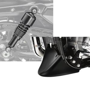 Set: Stoßdämpfer 10,5 Zoll Harley Sportster 883 Iron 09-20 Federbeine von Craftride schwarz + Bugspoiler für Harley Sportster 883 Iron 09-20 Craftride_1