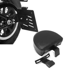 Set: Seitlicher Kennzeichenhalter für Harley Davidson Softail 18-21 Craftride schwarz + Fahrer Sissybar für Harley Davidson Softail Heritage Custom / 114 18-21 Rückenlehne Craftride FR1 schwarz_1