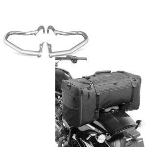 Set: Sturzbügel Indian Scout/ Sixty/Bobber 15-21 Craftride chrom + Hecktasche für Indian Scout Bobber / Twenty SQ1 Craftride 52l schwarz_1