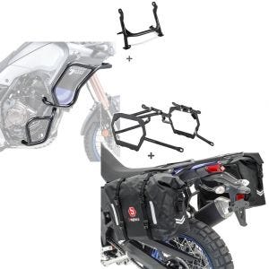 Set: Sturzbügel Hauptständer Set für Yamaha Tenere 700 19-21 oben unten Schutzbügel Motoguard + Satteltaschen Set WP8 für Yamaha Tenere 700 19-21 mit Kofferträger Bagtecs_1