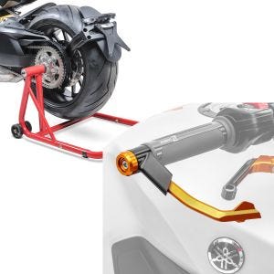 Set: Einarmständer KTM 1290 Super Duke GT 16-21 Montageständer ConStands Single-Classic rot + Hebelschützer für KTM 1290 Super Duke GT / R X1 orange_1