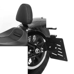 Set: Fahrer Sissybar für Harley Davidson Breakout / 114 18-21 Fahrer Rückenlehne Craftride + Seitlicher Kennzeichenhalter für Harley Davidson Softail 18-21 Craftride schwarz_1