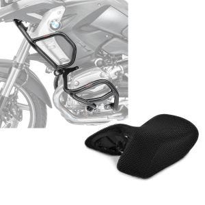Set: Sturzbügel Set L2 für BMW R 1200 GS 08-12 oben und unten Schutzbügel + Sitzbank Bezug BMW R 1200 GS 04-12 Tourtecs Cool-Dry Mesh Ready_1
