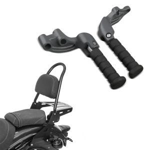 Set: Sissybar für Indian Scout / Sixty 15-21 Craftride Fast Rider-M inkl. Gepäckträger schwarz + Sozius Fussrasten Set mit Halter für Indian Scout, Sixty, Bobber 15-19 Craftride_1