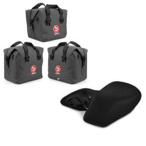 Set: Innentaschen für Aluminium Koffer + Topcase für BMW R 1200 GS/ Adventure 04-18 BAgtecs + Sitzbank Bezug BMW R 1200 GS 04-12 Tourtecs Cool-Dry Mesh Ready_1