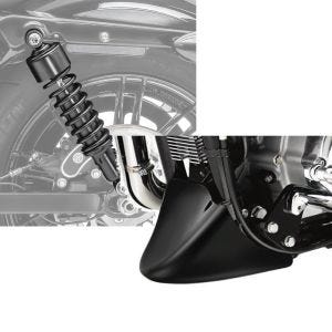 Set: Stoßdämpfer 11,9 Zoll Harley Davidson Sportster 883 Iron 09-20 Craftride schwarz + Bugspoiler für Harley Sportster 883 Iron 09-20 Craftride_1