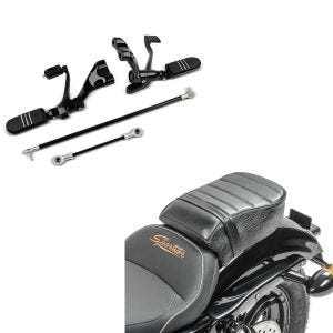 Set: Vorverlegte Fußrastenanlage für Harley Sportster 883 Iron 09-13 Craftride schwarz + Sozius Sitz mit Polsterung für Harley Sportster Forty-Eight 48/ 883 Iron Craftride_1