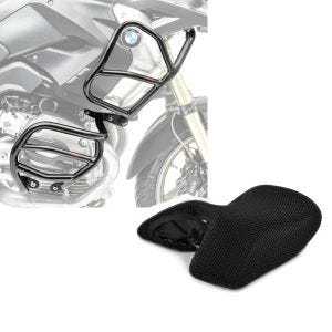Set: Sturzbügel Set XL4 für BMW R 1200 GS 08-12 oben und unten Schutzbügel + Sitzbank Bezug BMW R 1200 GS 04-12 Tourtecs Cool-Dry Mesh Ready_1
