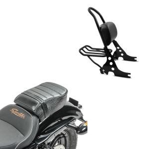 Set: Sissybar Harley Davidson Sportster 883 Iron 09-20 Craftride Fast Rider-M inkl. Gepäckträger schwarz + Sozius Sitz mit Polsterung für Harley Sportster Forty-Eight 48/ 883 Iron Craftride_1