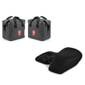 Set: Aluminium Koffer Innentasche für BMW R 1200 GS / Adventure 04-18 rechts und links Bagtecs + Sitzbank Bezug BMW R 1200 GS 04-12 Tourtecs Cool-Dry Mesh Ready_1