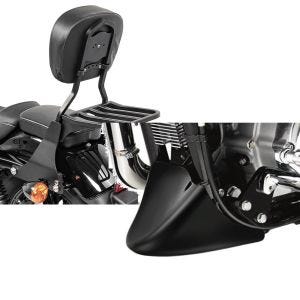 Set: Sissybar Harley Sportster 883 Iron (XL 883 N) 09-20 Craftride Fast Driver-S inkl. Gepäckträger schwarz + Bugspoiler für Harley Sportster 883 Iron 09-20 Craftride_1