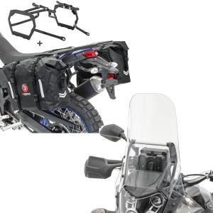 Set: Satteltaschen Set WP8 für Yamaha Tenere 700 19-21 mit Kofferträger Bagtecs + Tourenscheibe für Yamaha Tenere 700 19-21 Airoad Windschild klar_1