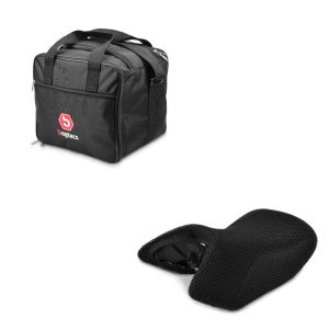 Set: Sitzbank Bezug BMW R 1200 GS 04-12 Tourtecs Cool-Dry Mesh Ready + Innentasche Aluminium Topcase für BMW R 1250 GS / 1200 GS /Adventure 04-21 Alukoffer Bagtecs MT1_1