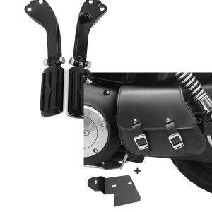 Set: Sozius Fussrasten Set mit Halter für Harley Dyna Street Bob 06-17 BL1 schwarz Craftride + Schwingentasche + Halter für Harley Dyna Street Bob 06-17 Craftride_1